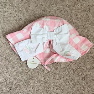 Salsapimenta Pink and White Kids Checkered Hat NWT (size 6)